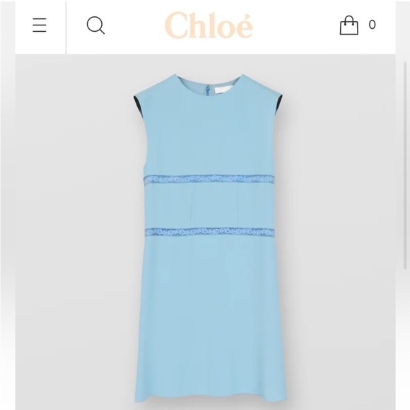 Chloe Gorgeous Shady Blue Crepe Sleeveless Dress Brand New Size 2 - Picture 3 of 16